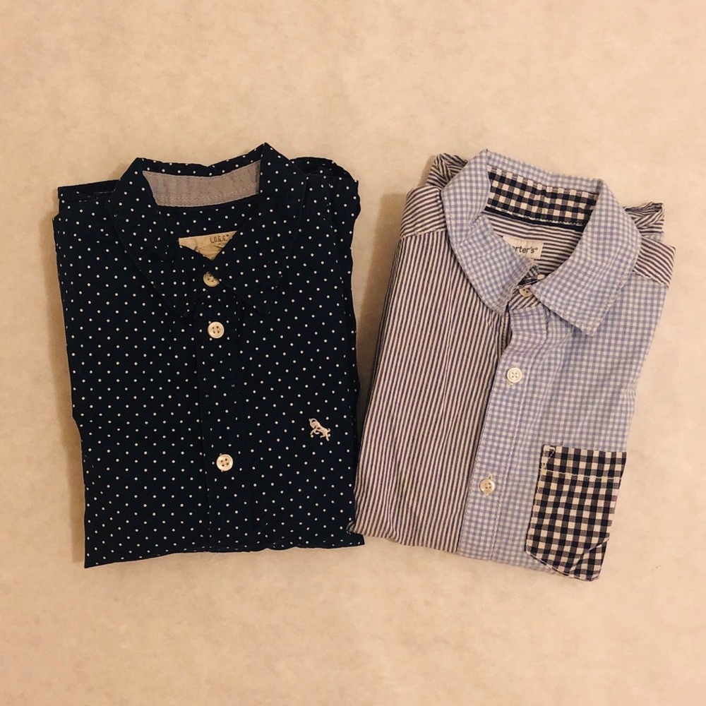 Boys Size 8 Lot of 2 Long Sleeve Button Up Shirts